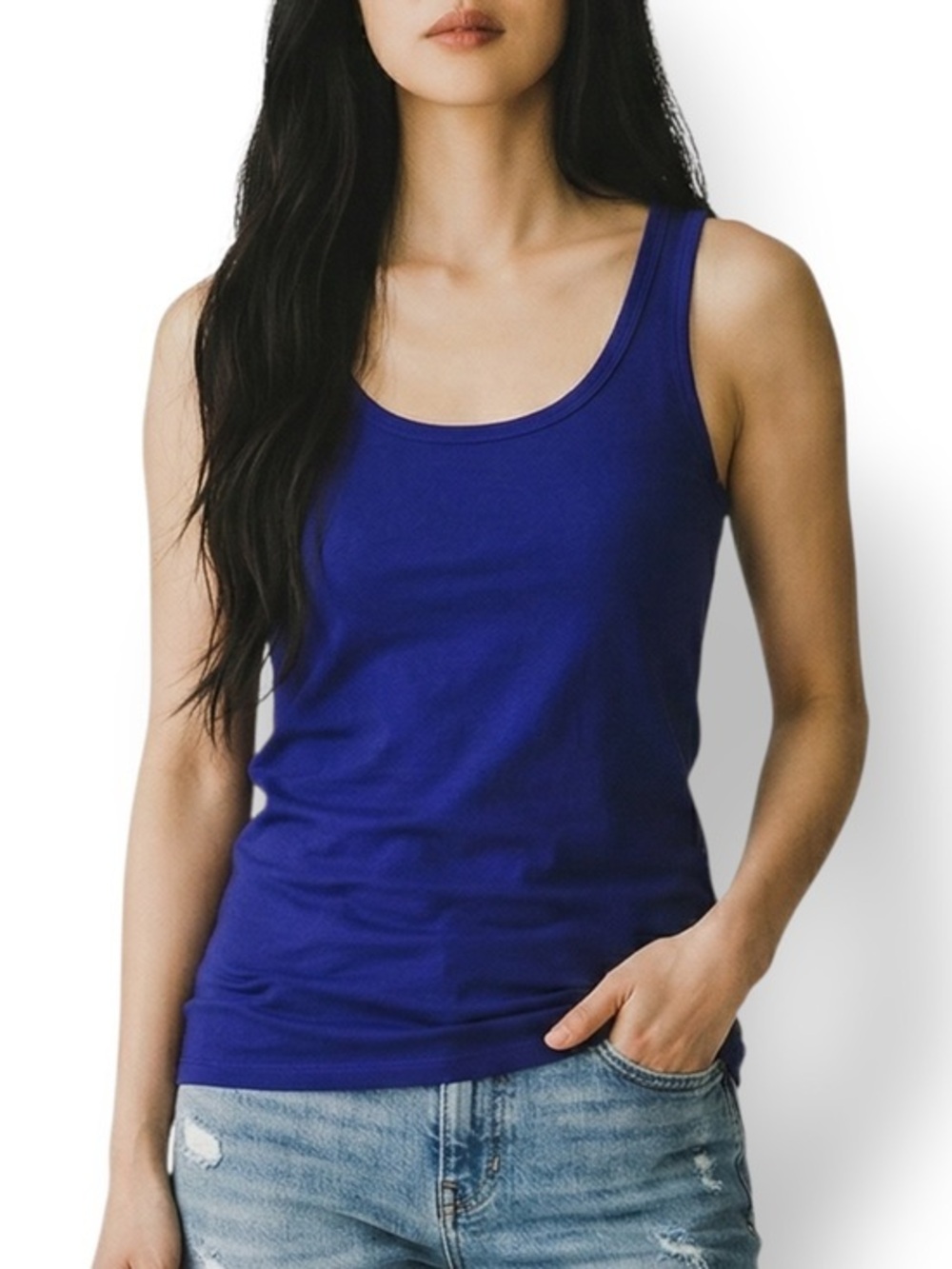 4/$20 Route 66 Purple Stretch Tank Top Sleeveless Fitted Cotton Blend Size Large